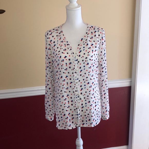 EUC Lands’ End Button Down Blouse